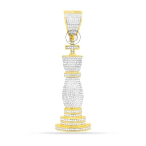 10K Yellow Gold Chess Piece Pendent With 1.00CT Diamond