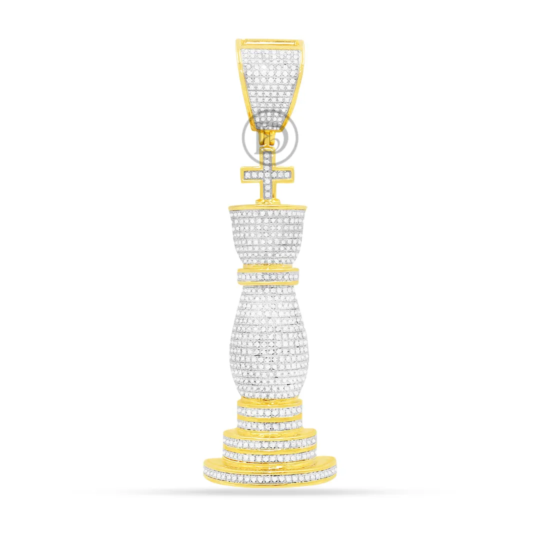 10K Yellow Gold Chess Piece Pendent With 1.00CT Diamond