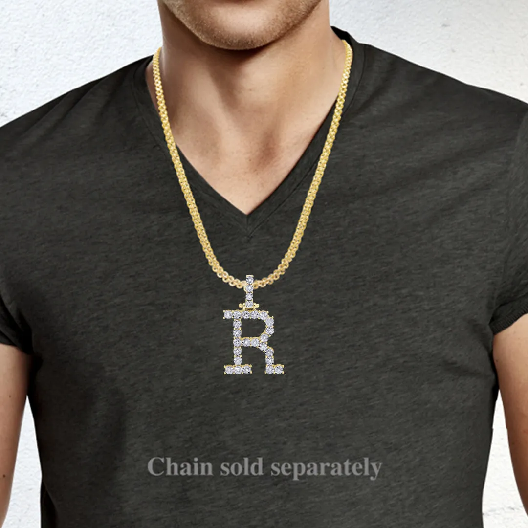 10K Yellow Gold Initial Pendant With 0.15CT Diamonds