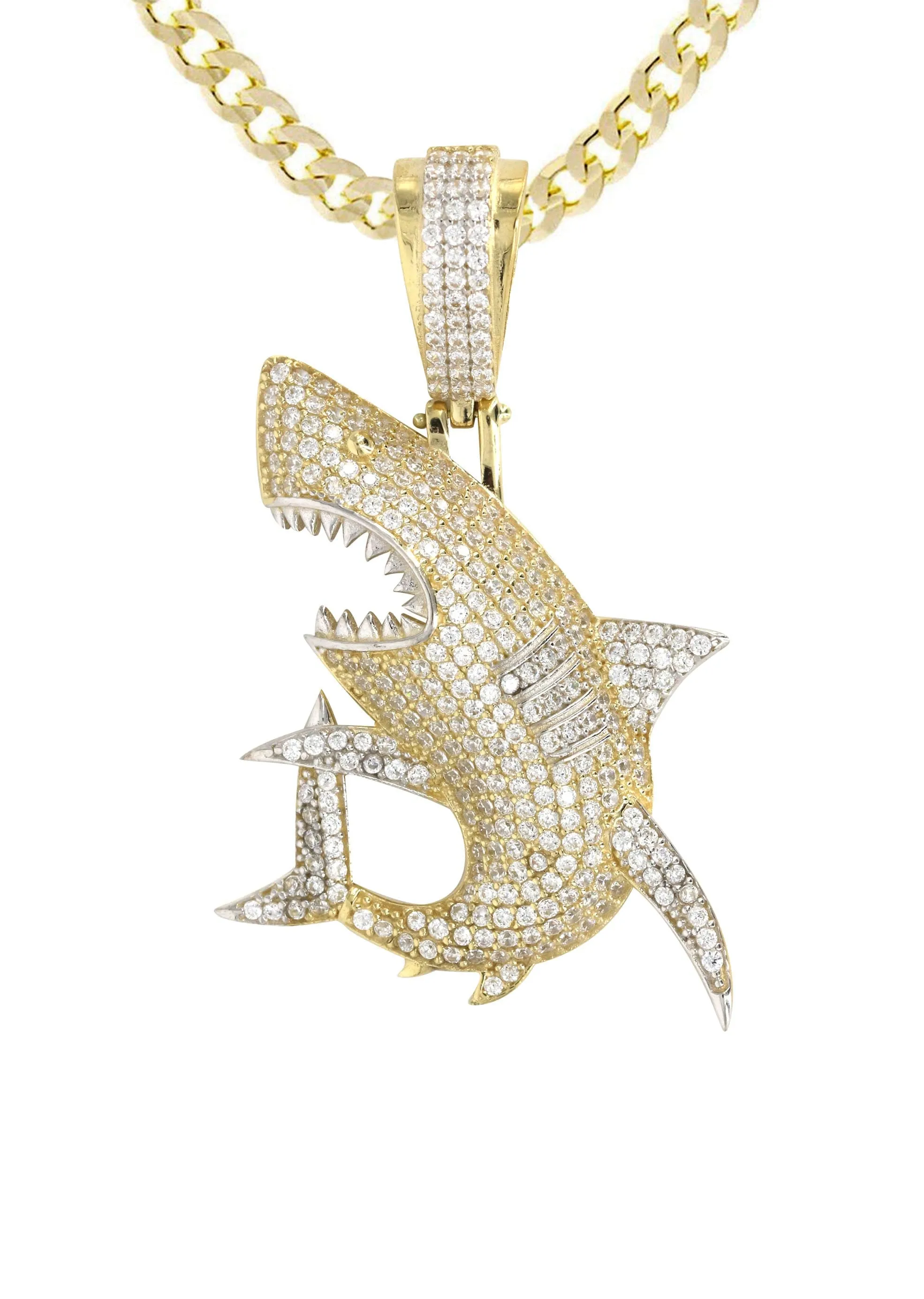 10K Yellow Gold Shark Necklace | Appx. 15.3 Grams