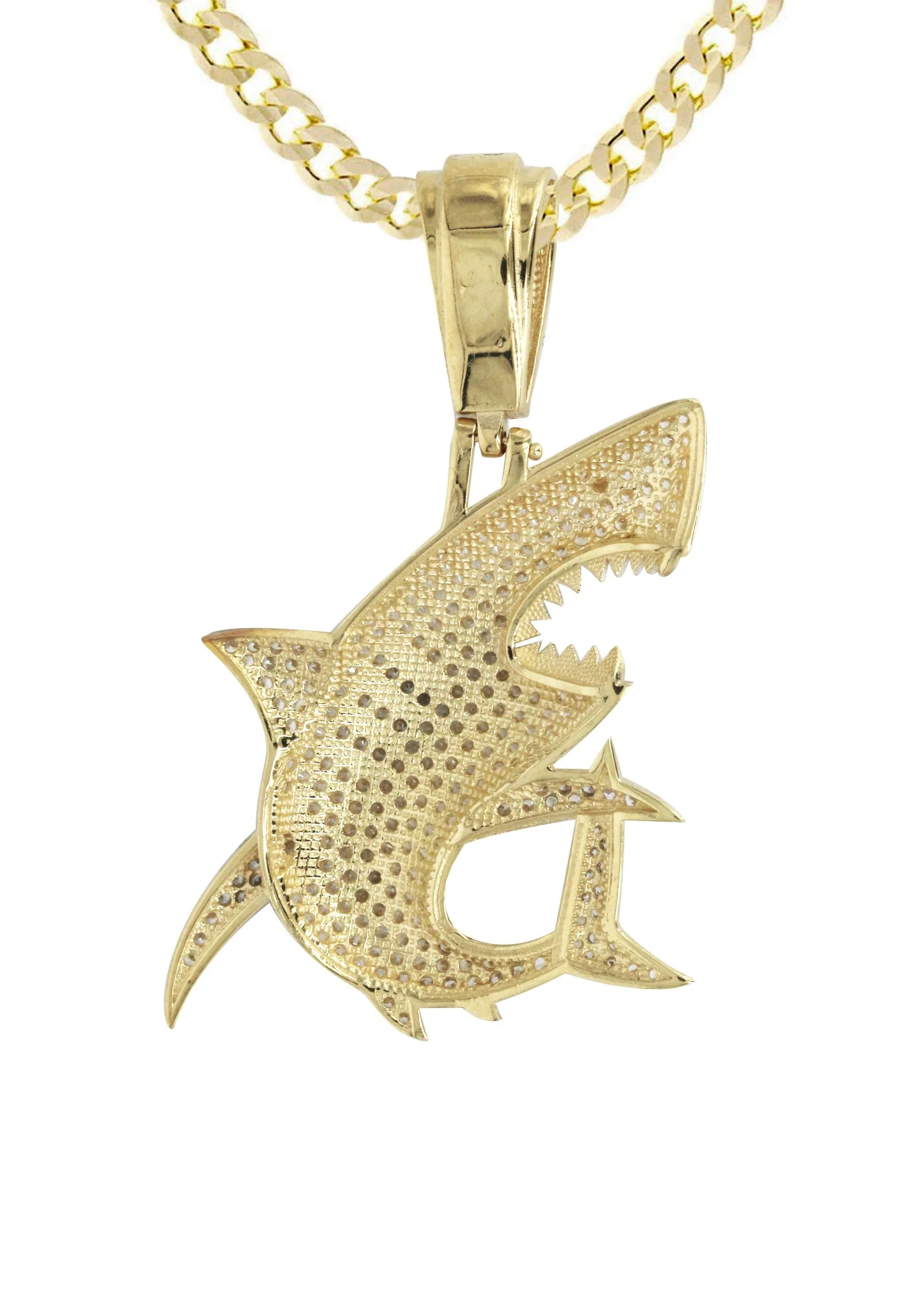 10K Yellow Gold Shark Necklace | Appx. 15.3 Grams