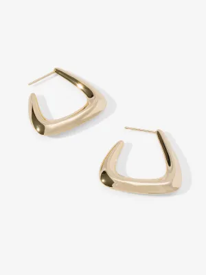 14K Gold Triangle Drop Earrings