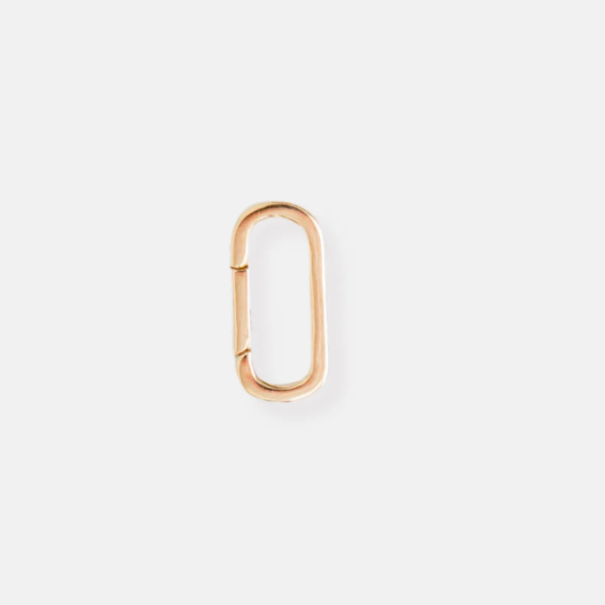 14K Rose Gold Long Oval Charm Holder