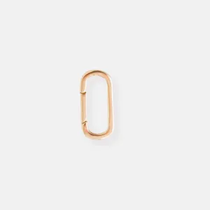 14K Rose Gold Long Oval Charm Holder