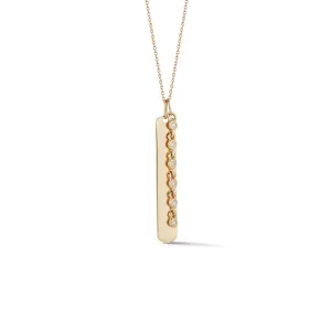 14K Yellow Gold Vertical Bar and Diamond Pendant