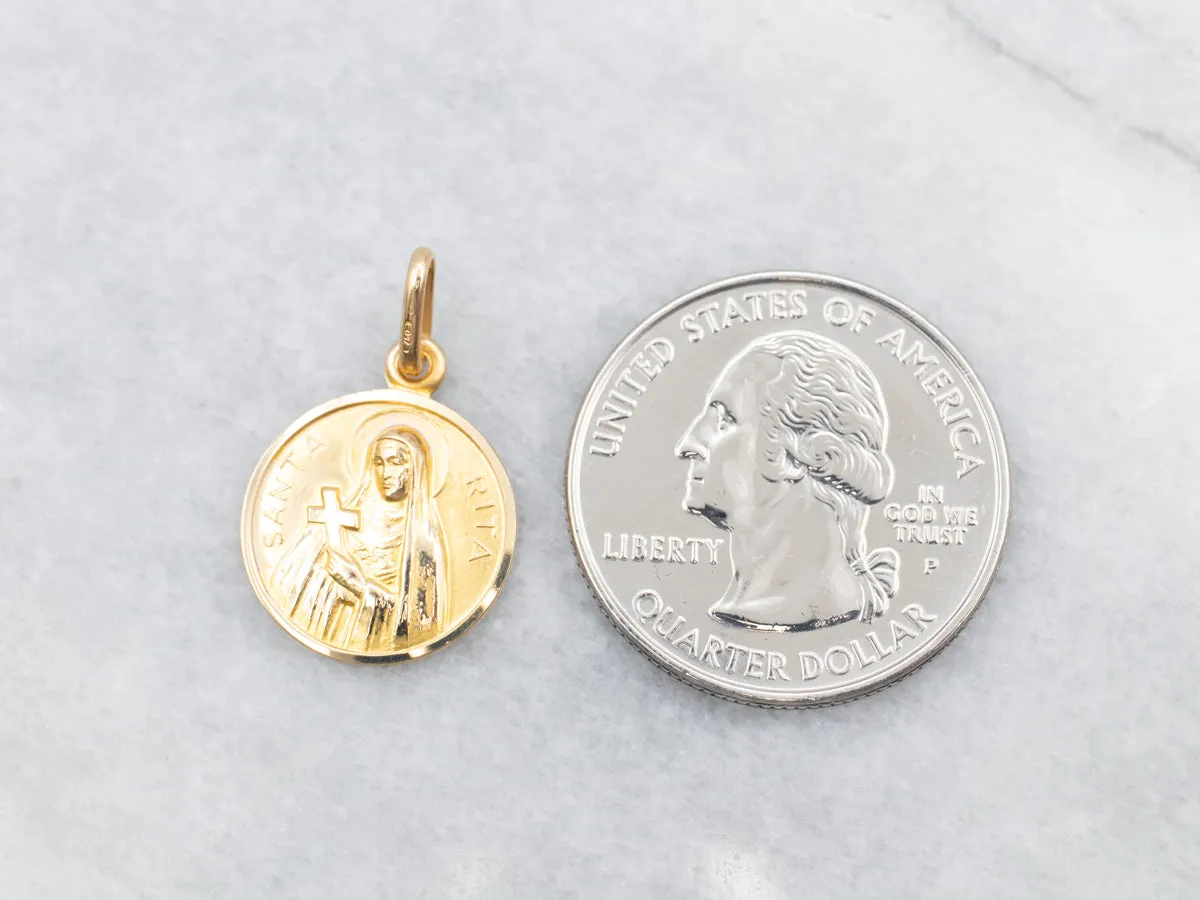 18-Karat Gold Santa Rita Pendant