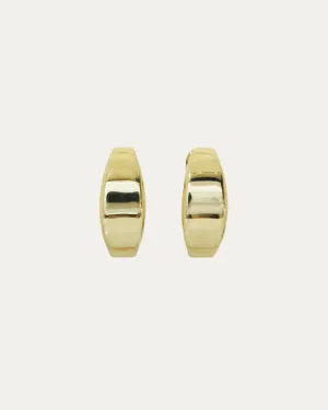 18k Yellow Gold Bold Hoop Earrings, Pair