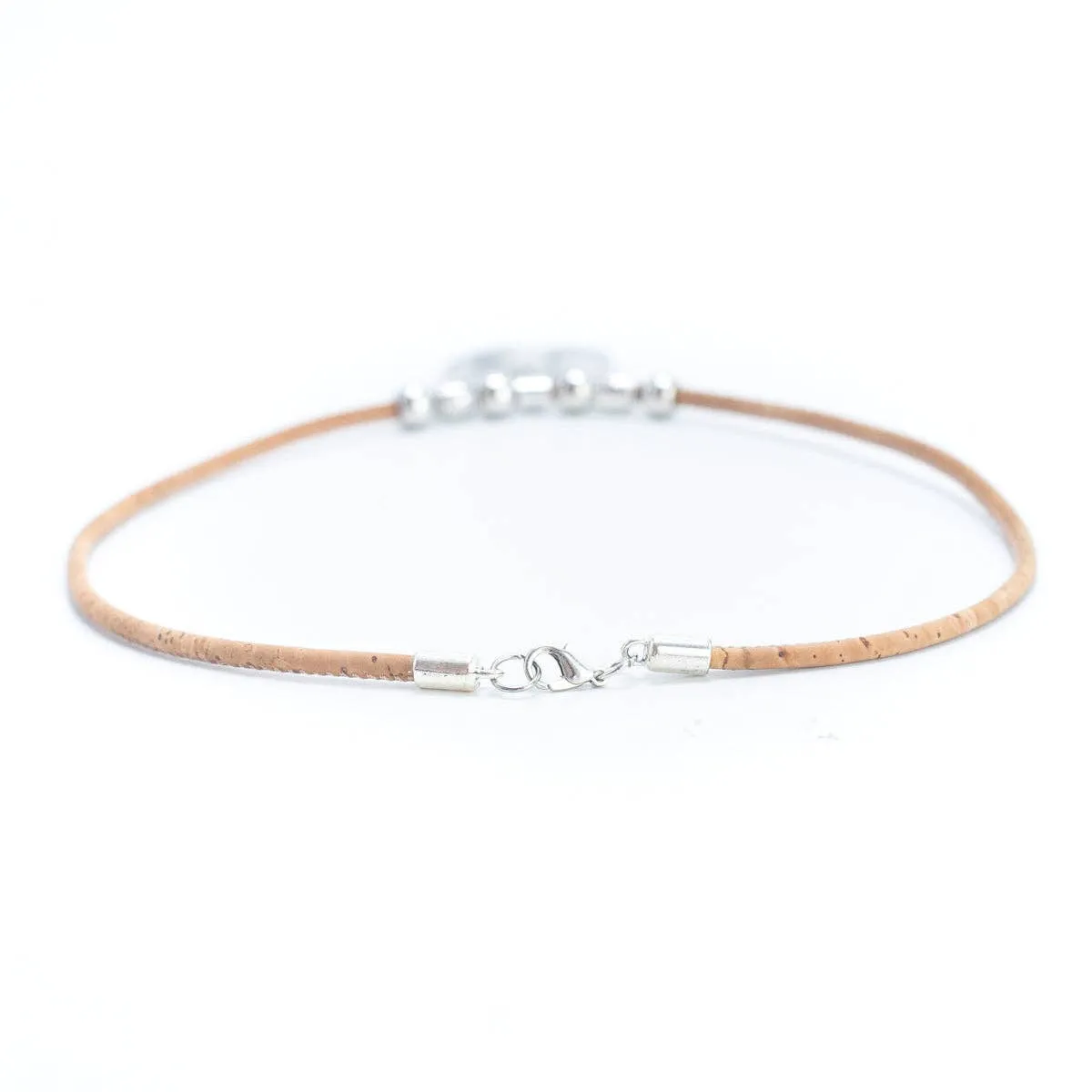 3mm round Metalo Handmade Cork Necklace N-017