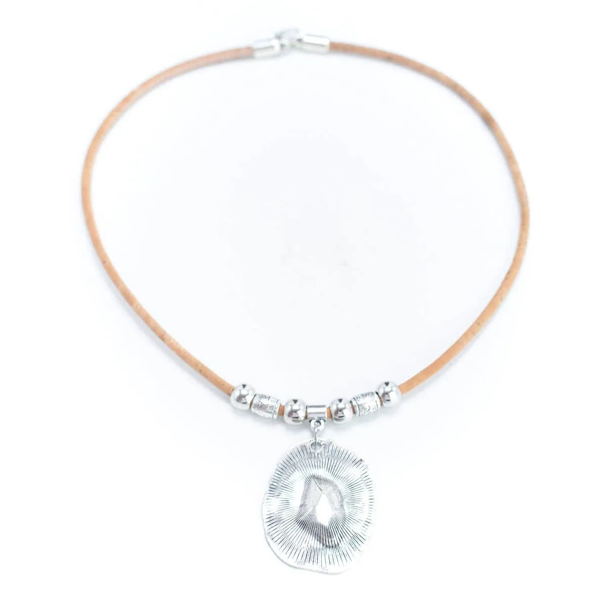 3mm round Metalo Handmade Cork Necklace N-017