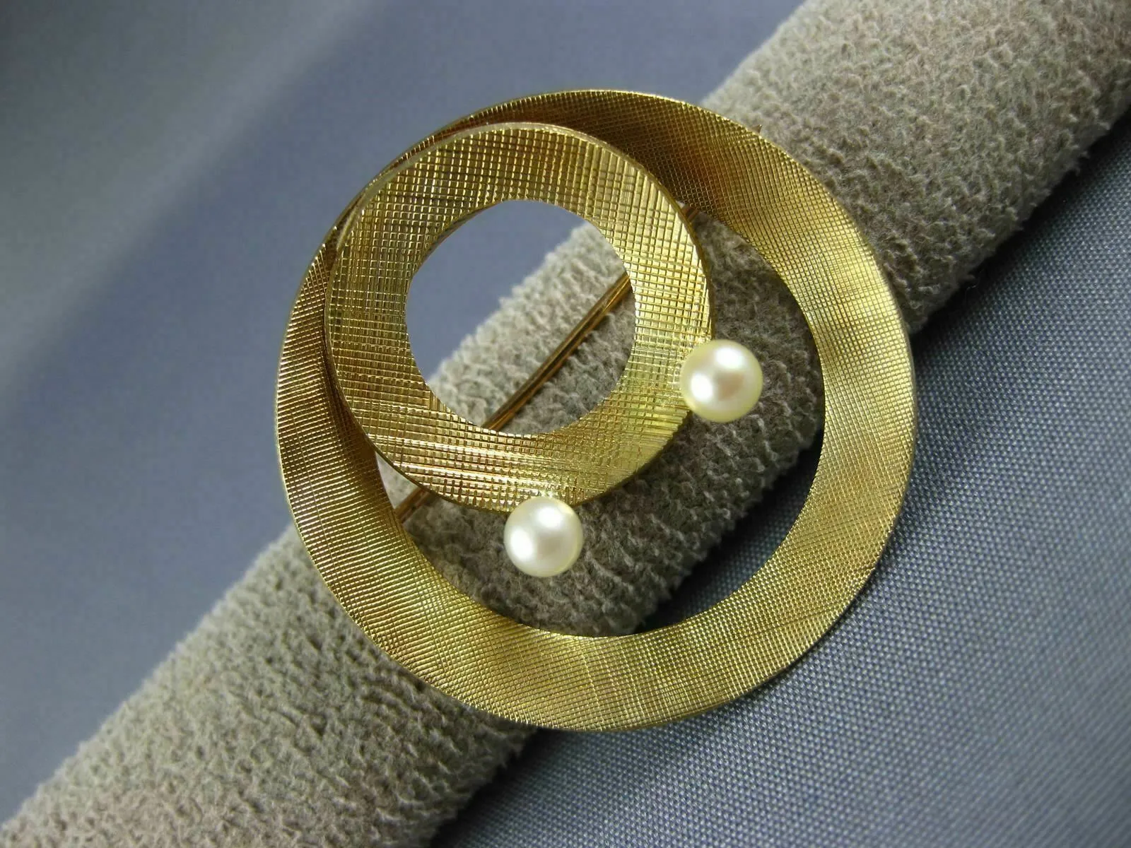 ANTIQUE LARGE AAA PEARL 14KT YELLOW GOLD 3D CLASSIC HAPPY FACE BROOCH PIN #1667