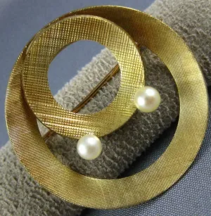 ANTIQUE LARGE AAA PEARL 14KT YELLOW GOLD 3D CLASSIC HAPPY FACE BROOCH PIN #1667