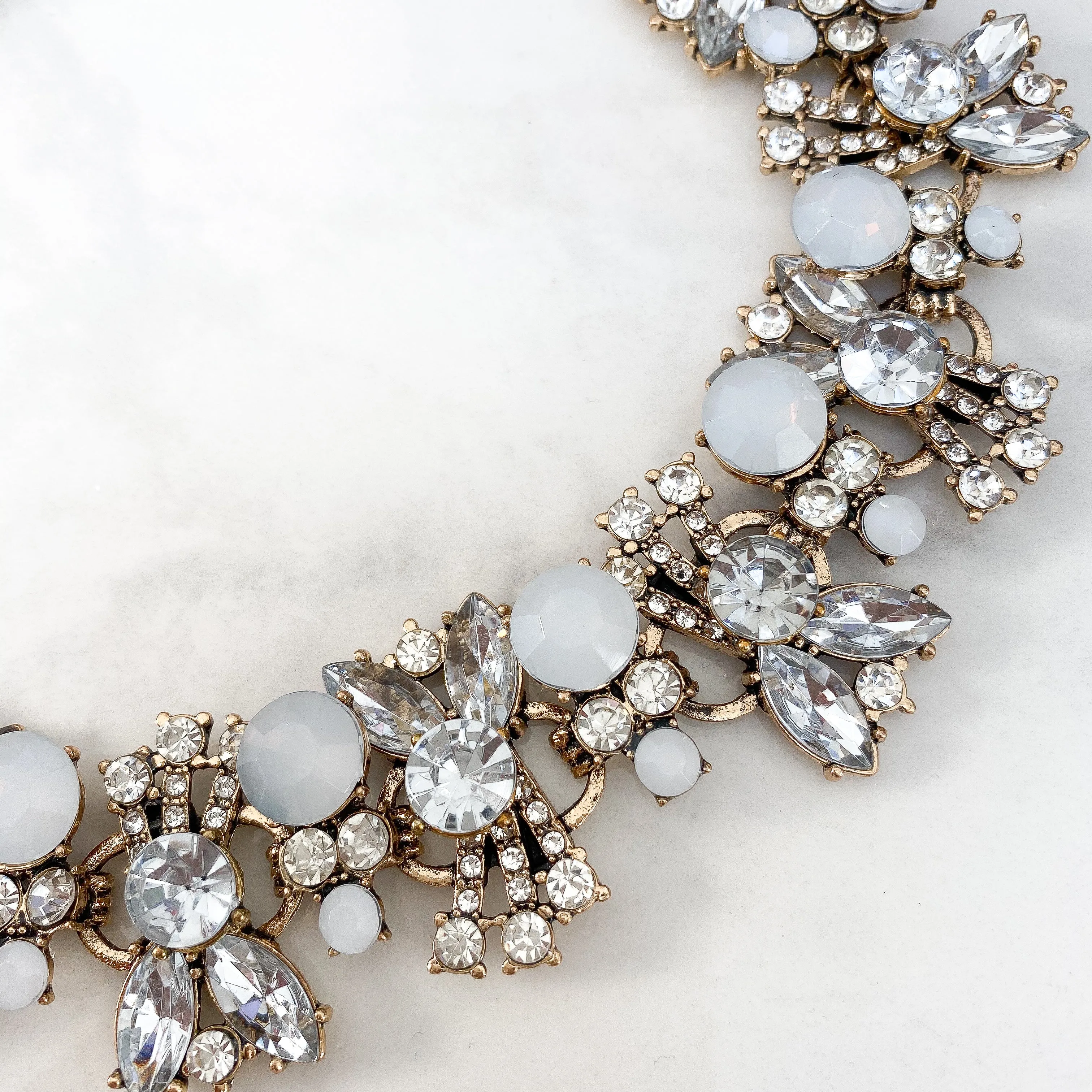 ANYA White & Gold Rhinestone Choker
