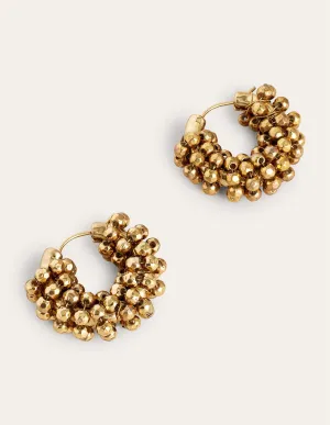 Beady Cluster Hoops-Gold
