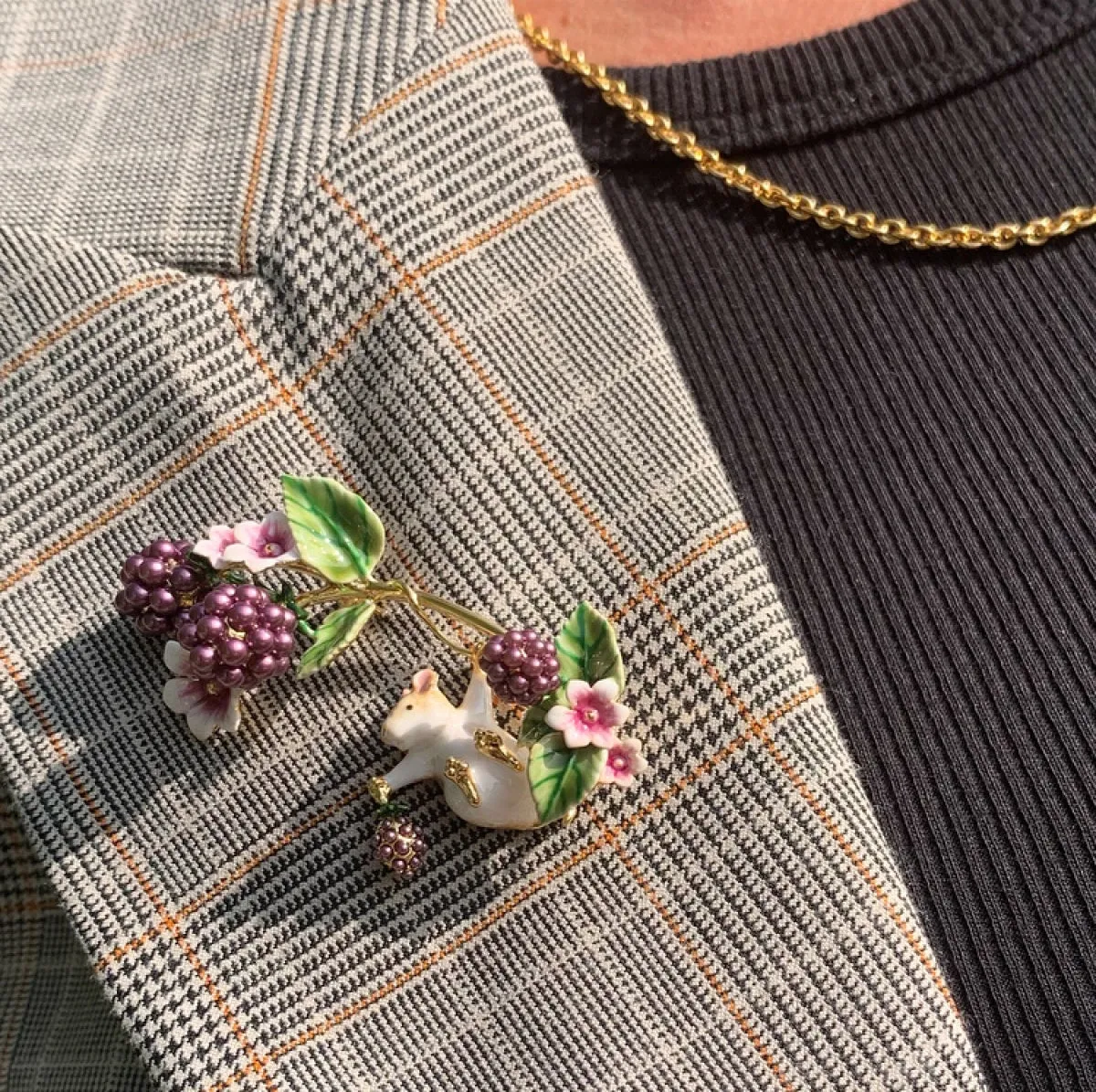 Bill Skinner Blackberry Mouse Brooch