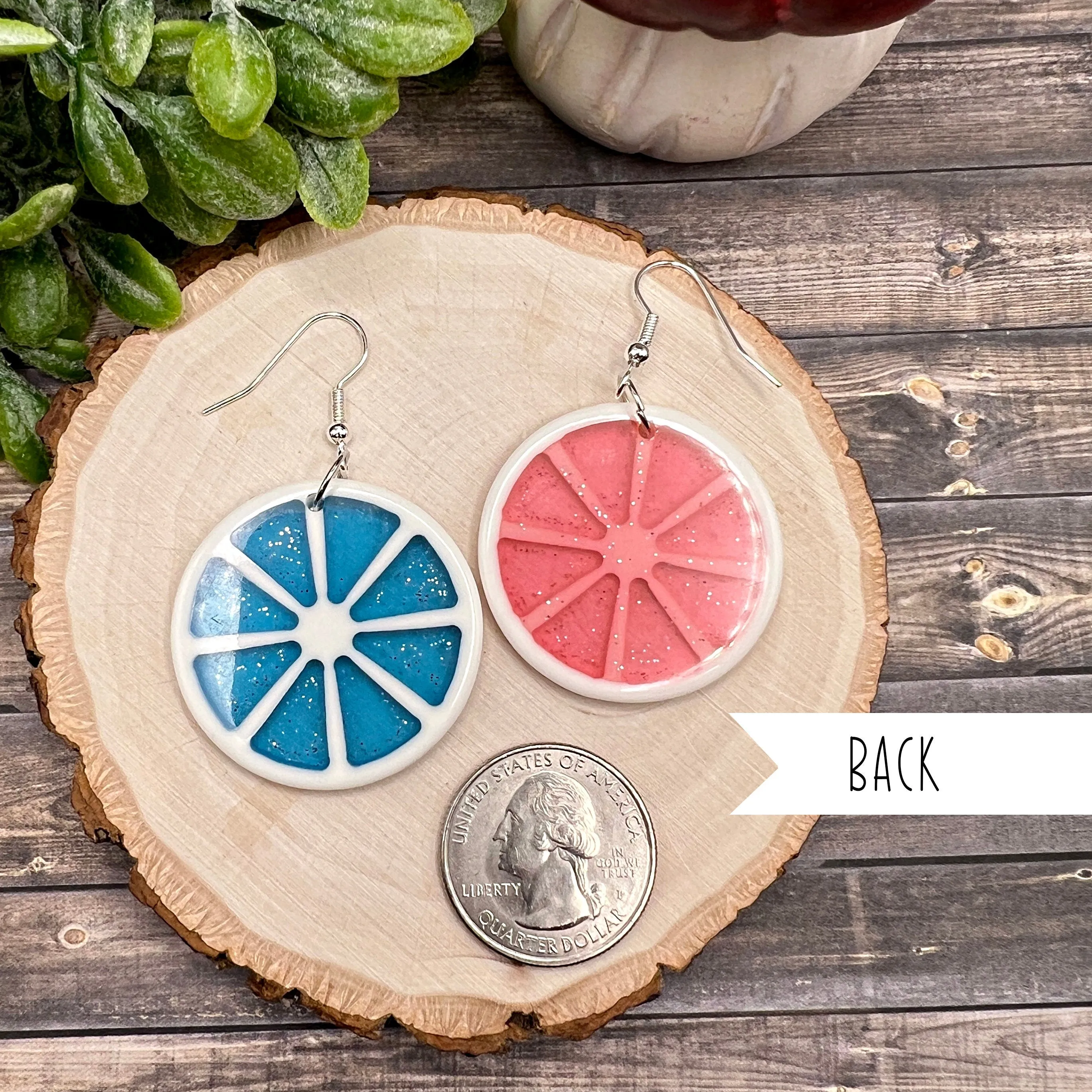 Bold Citrus Fruit Acrylic Food Earrings