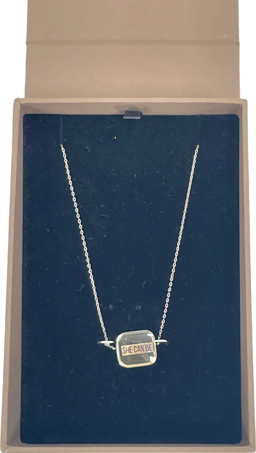Charles & Keith Silver 'She Can Be' Necklace