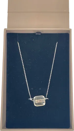 Charles & Keith Silver 'She Can Be' Necklace