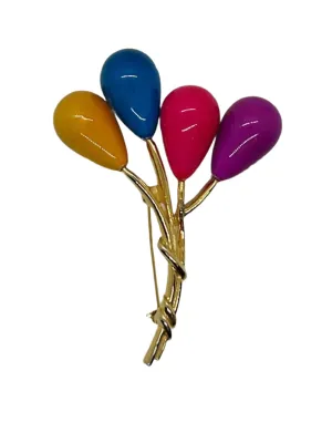 Cheerful Colorful Balloon Bouquet Brooch