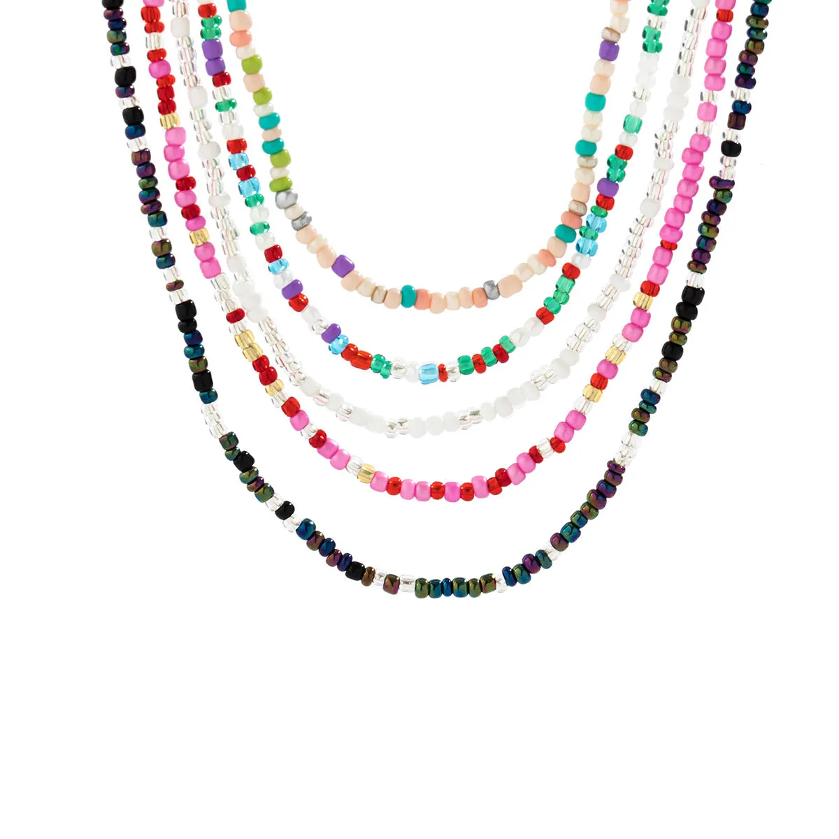Colorful Bohemian Necklace Set with a Hint of European Inspiration: Stylish Jewelry Blend with a Touch of Minimalism