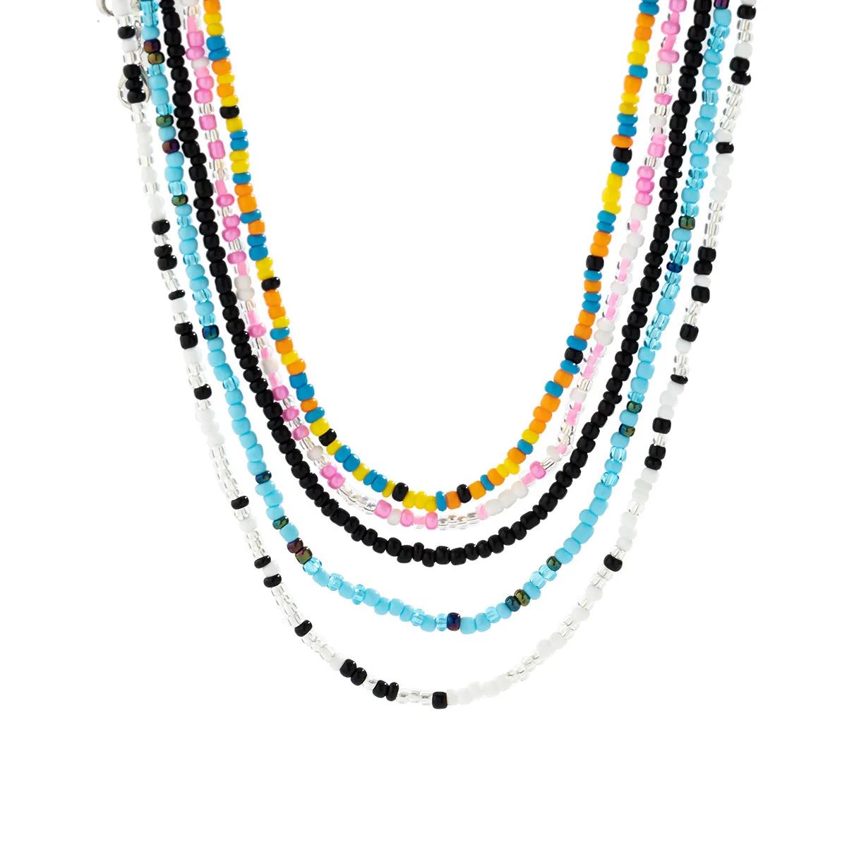 Colorful Bohemian Necklace Set with a Hint of European Inspiration: Stylish Jewelry Blend with a Touch of Minimalism