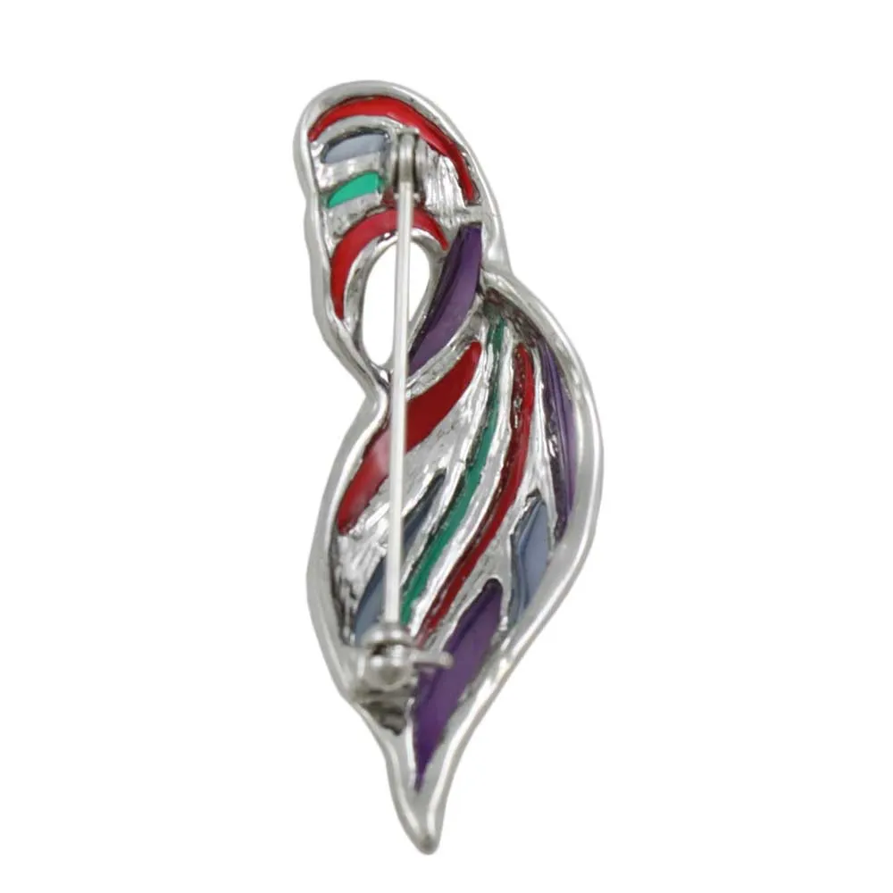 Colorful Enamel and Crystal Wave Brooch Pin - PRF713
