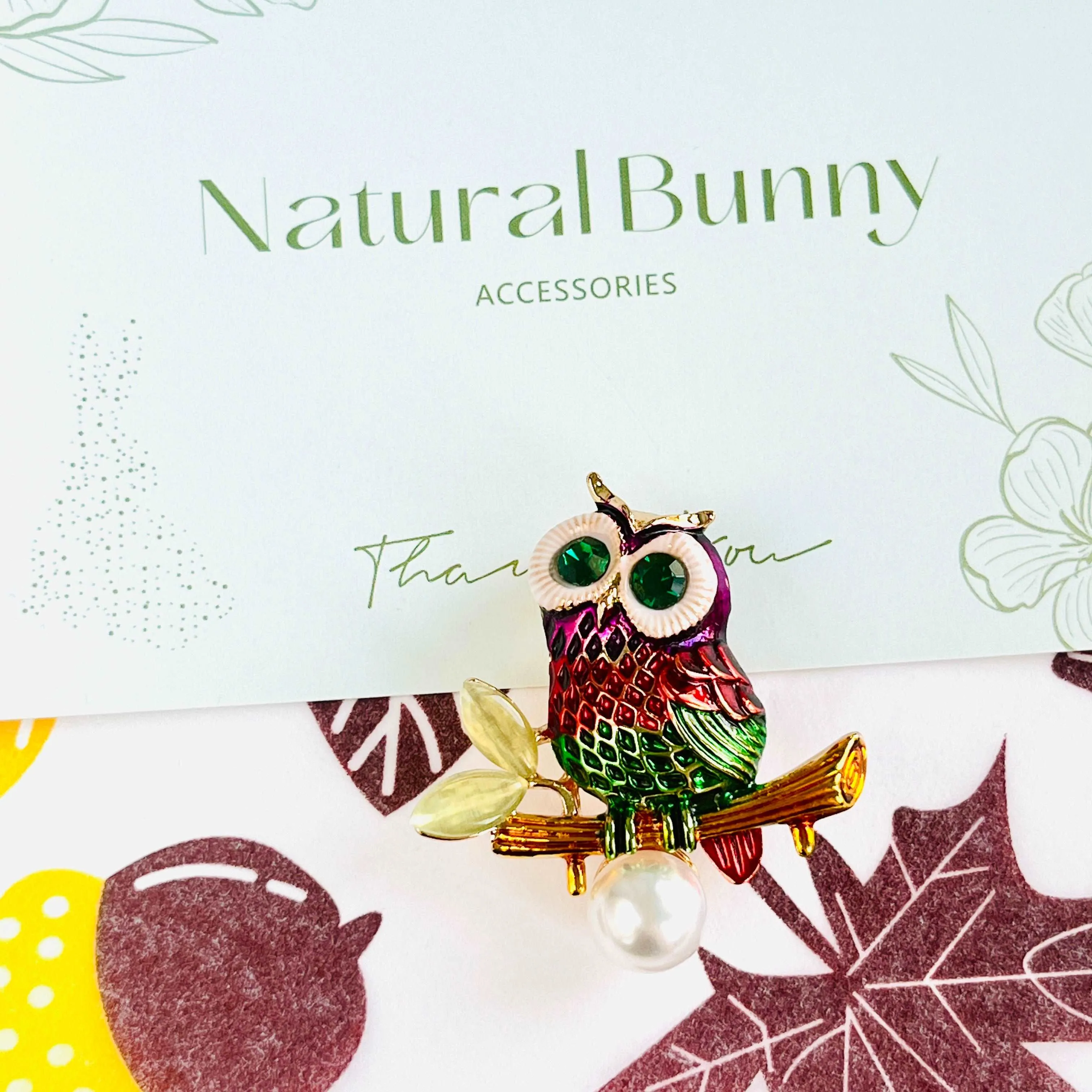 Colorful Owl Brooch