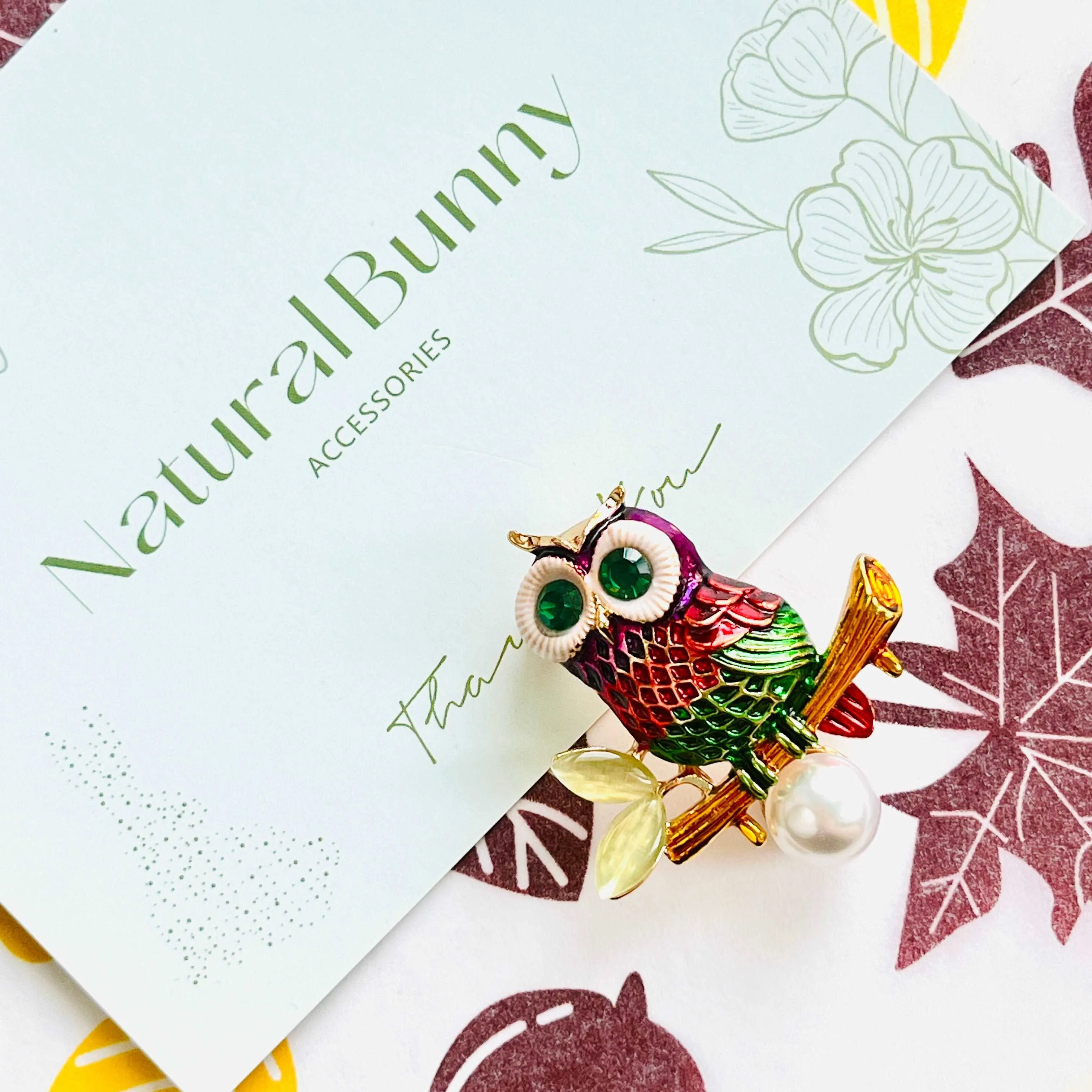 Colorful Owl Brooch