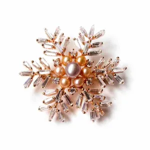 COLORFUL SNOWFLAKE PEARL BROOCH