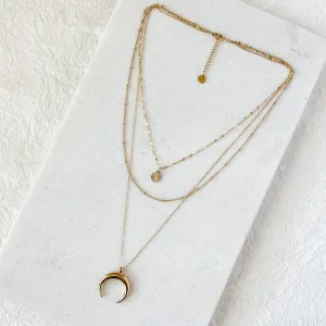 Crescent Moon Layered Necklace Crescent Moon Layered Necklace