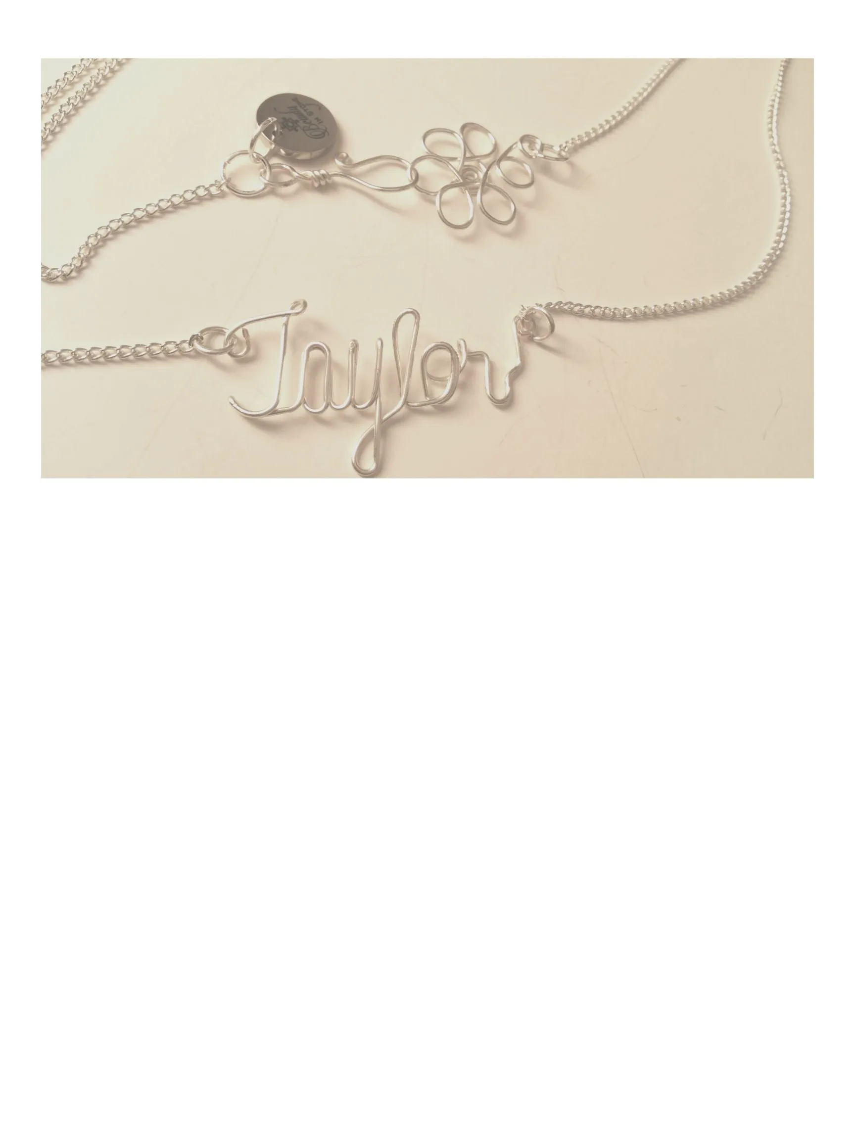 Custom Wire Name Necklace, Initial or Year