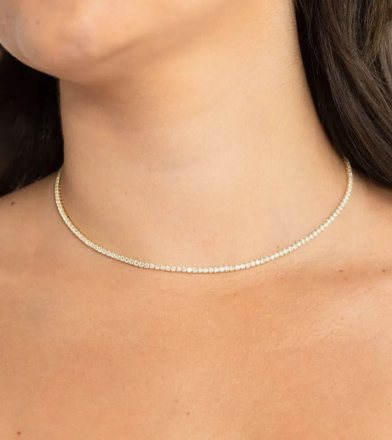 CZ Tennis Choker | 10k Solid Gold