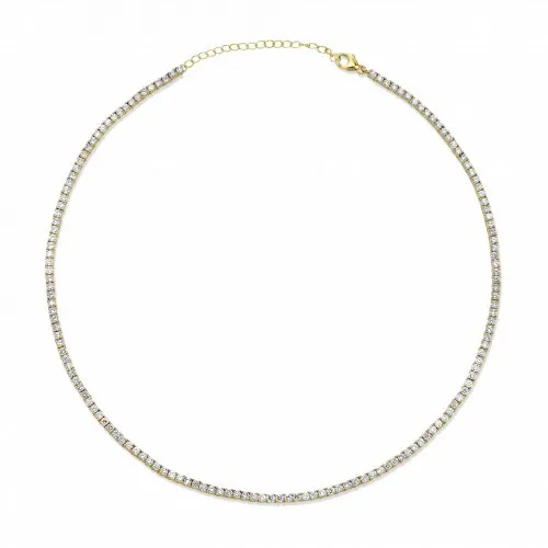 CZ Tennis Choker | 10k Solid Gold