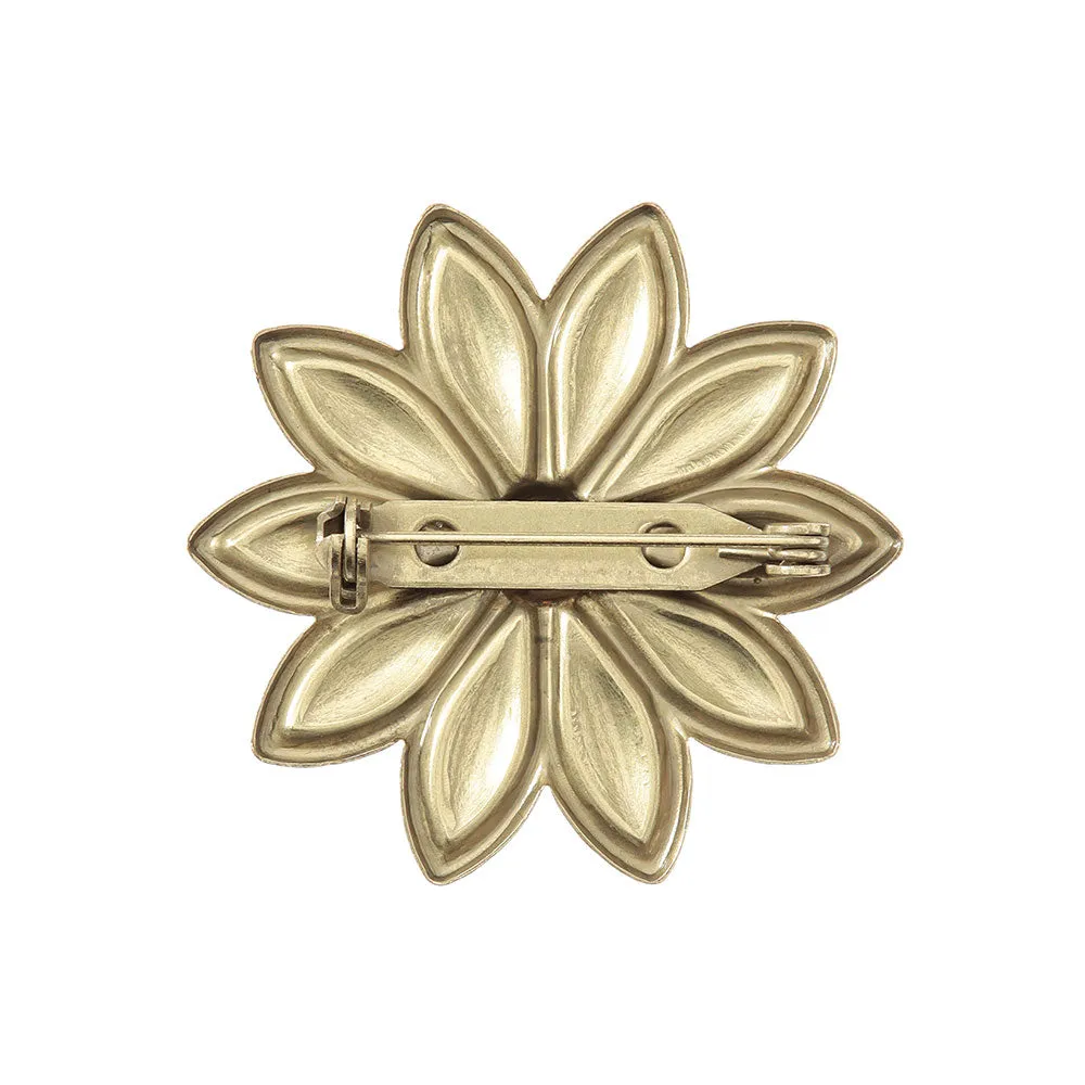Distressed 10 Petal Flower Brooch