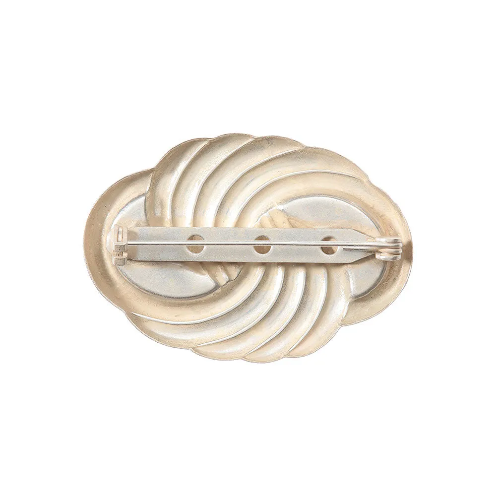 Distressed Metal Swirl Brooch