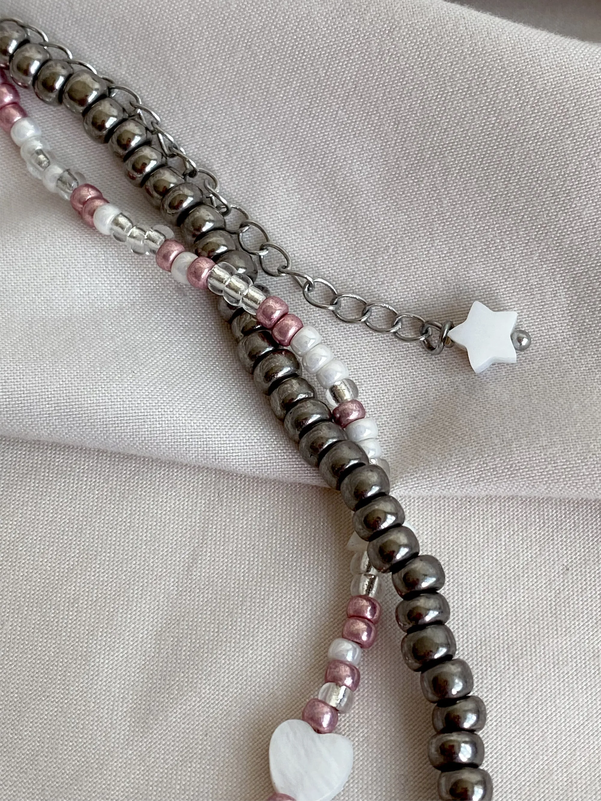 Double grey choker