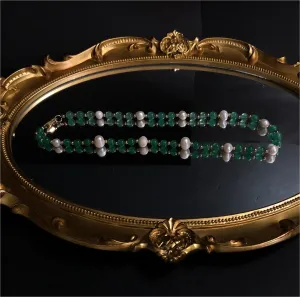 Dove Handmade Jade   Pearl Necklace