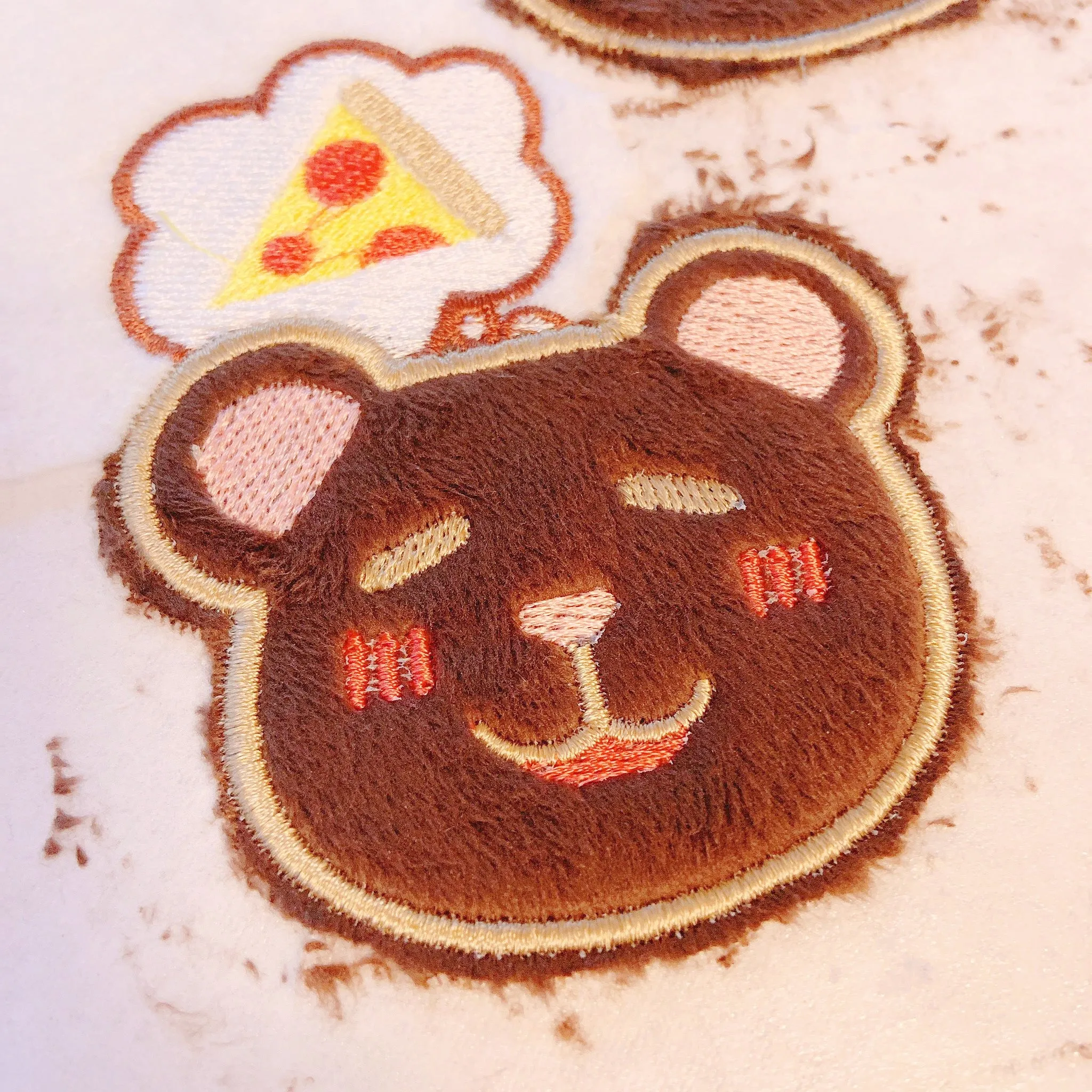 Dreaming Pizza Bear Embroidered Patch!