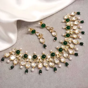Elaya Moissanite Polki Bridal Choker Necklace Set