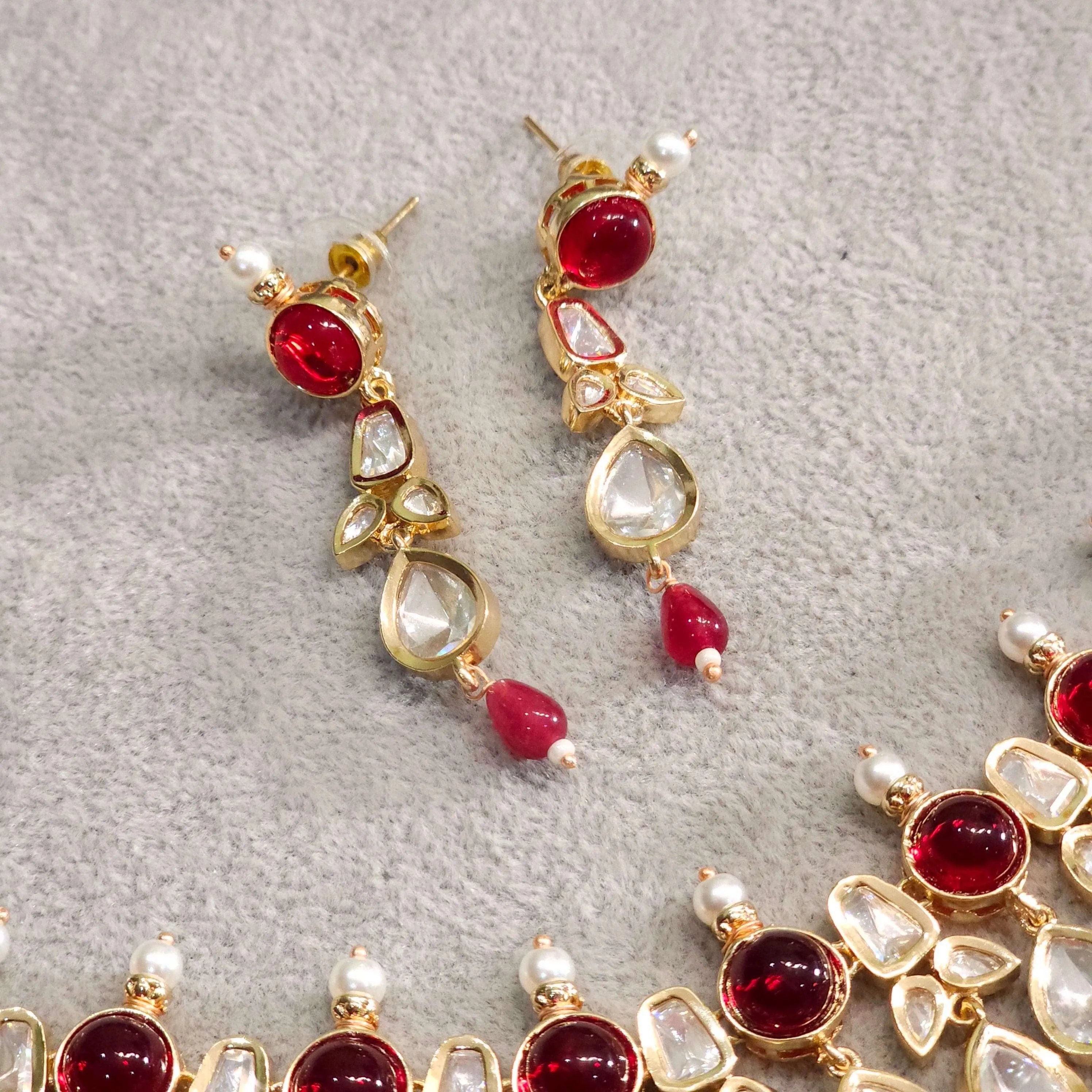 Elaya Moissanite Polki Bridal Choker Necklace Set