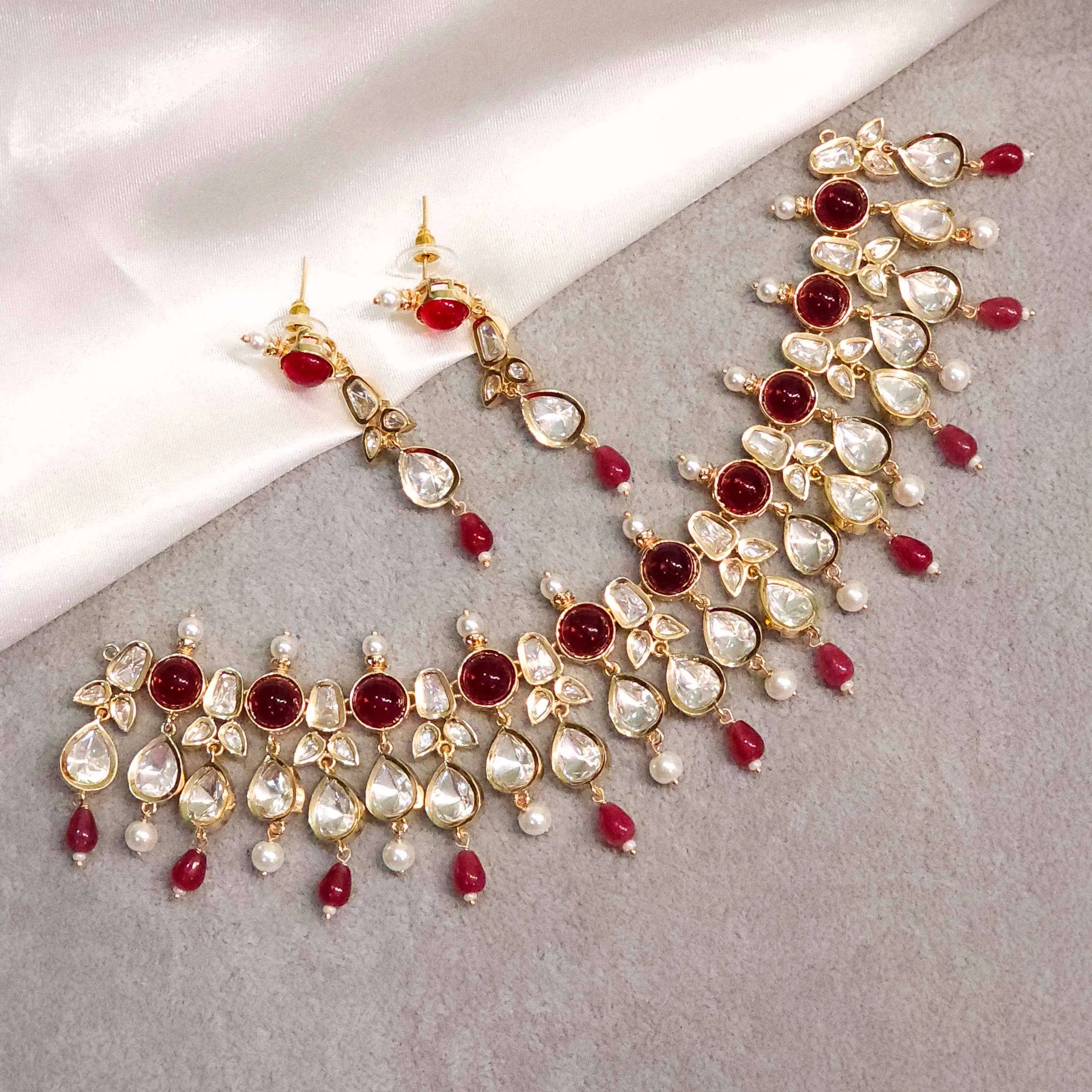 Elaya Moissanite Polki Bridal Choker Necklace Set