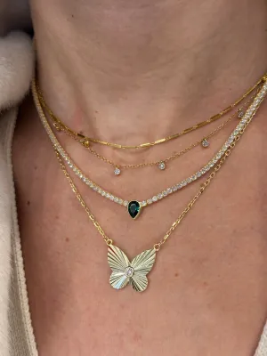 Emerald Bezel Tennis Choker