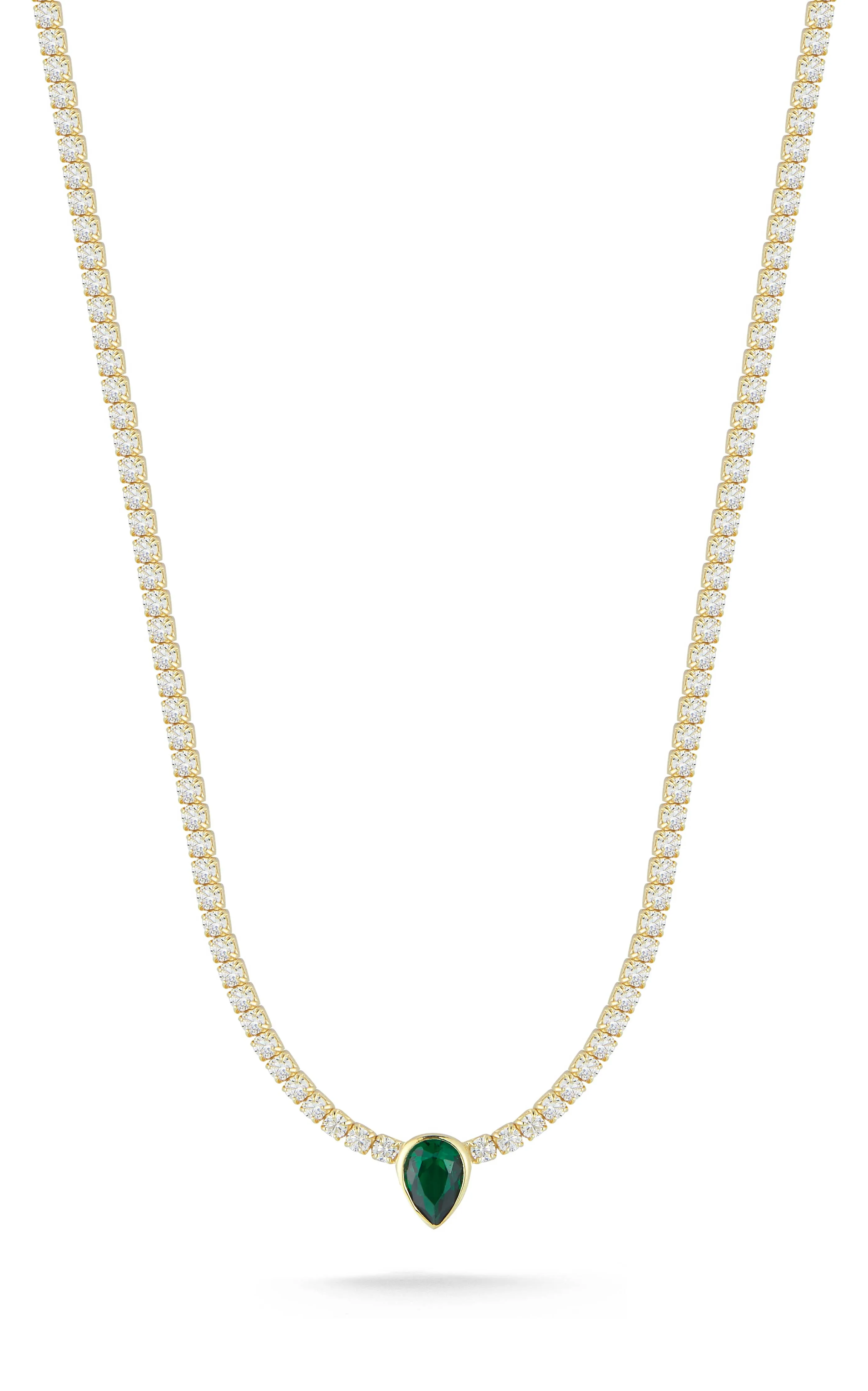 Emerald Bezel Tennis Choker