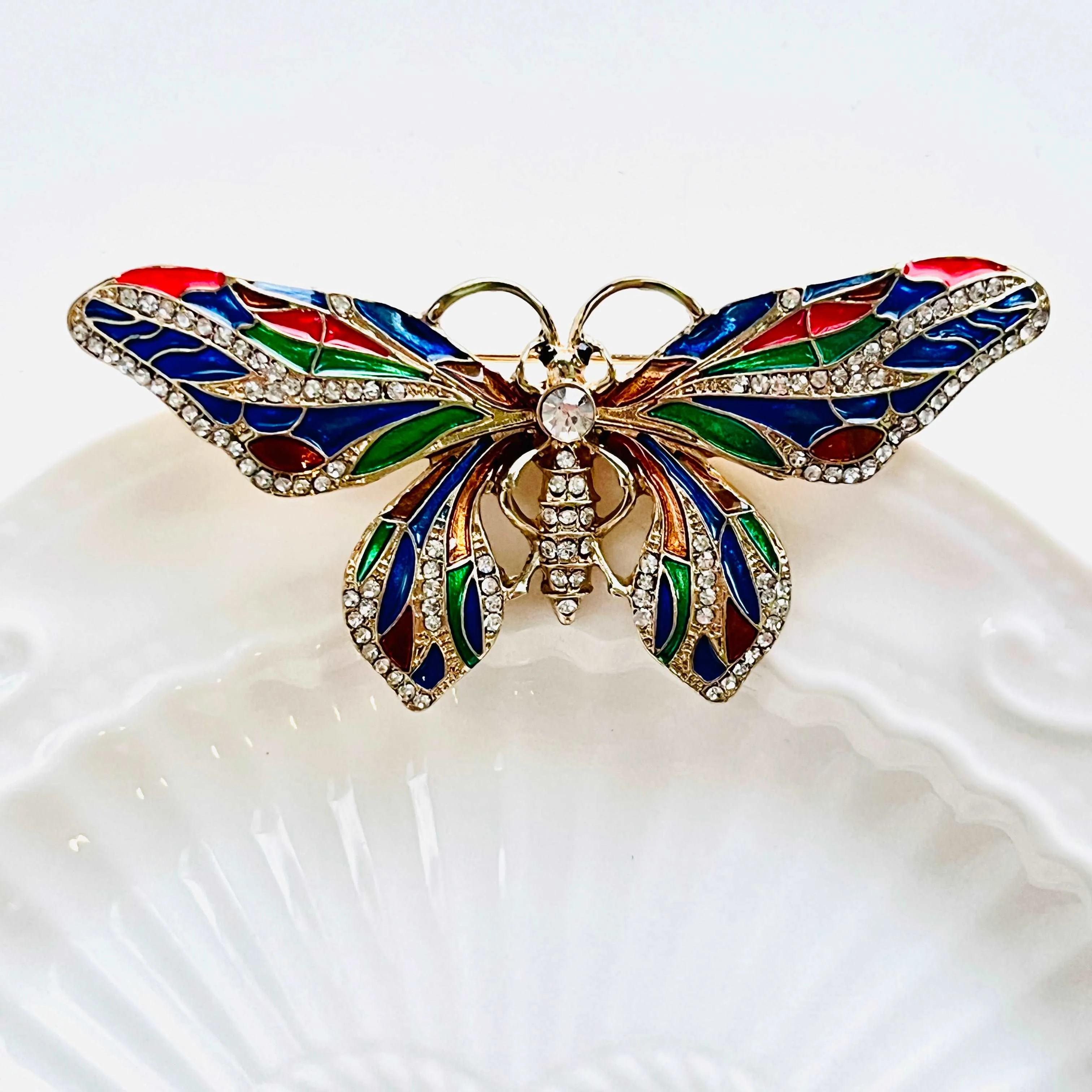 Enamel Colorful Butterfly Brooch