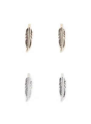 Feather Stud 2pc Earring Set