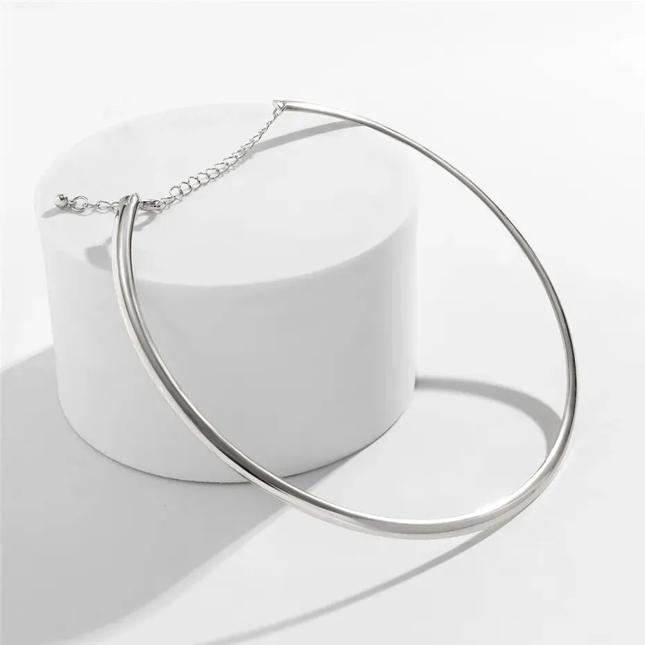 Flytonn-Whitney Vintage Iron Metal Torques Choker Necklace
