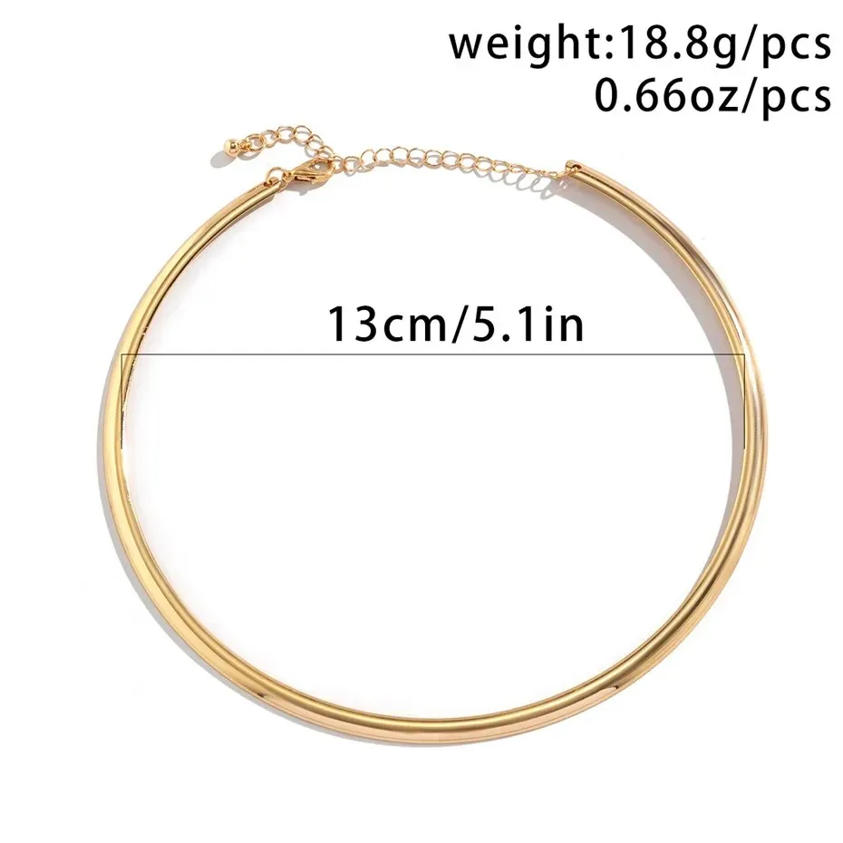 Flytonn-Whitney Vintage Iron Metal Torques Choker Necklace