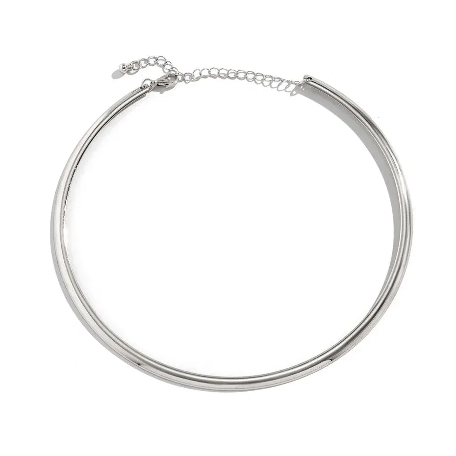 Flytonn-Whitney Vintage Iron Metal Torques Choker Necklace