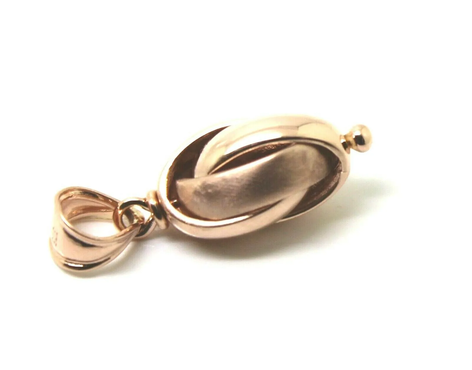 Genuine New 9ct 9k Yellow, Rose or White Gold Oval Belcher Ball Pendant Matt & Polished finish