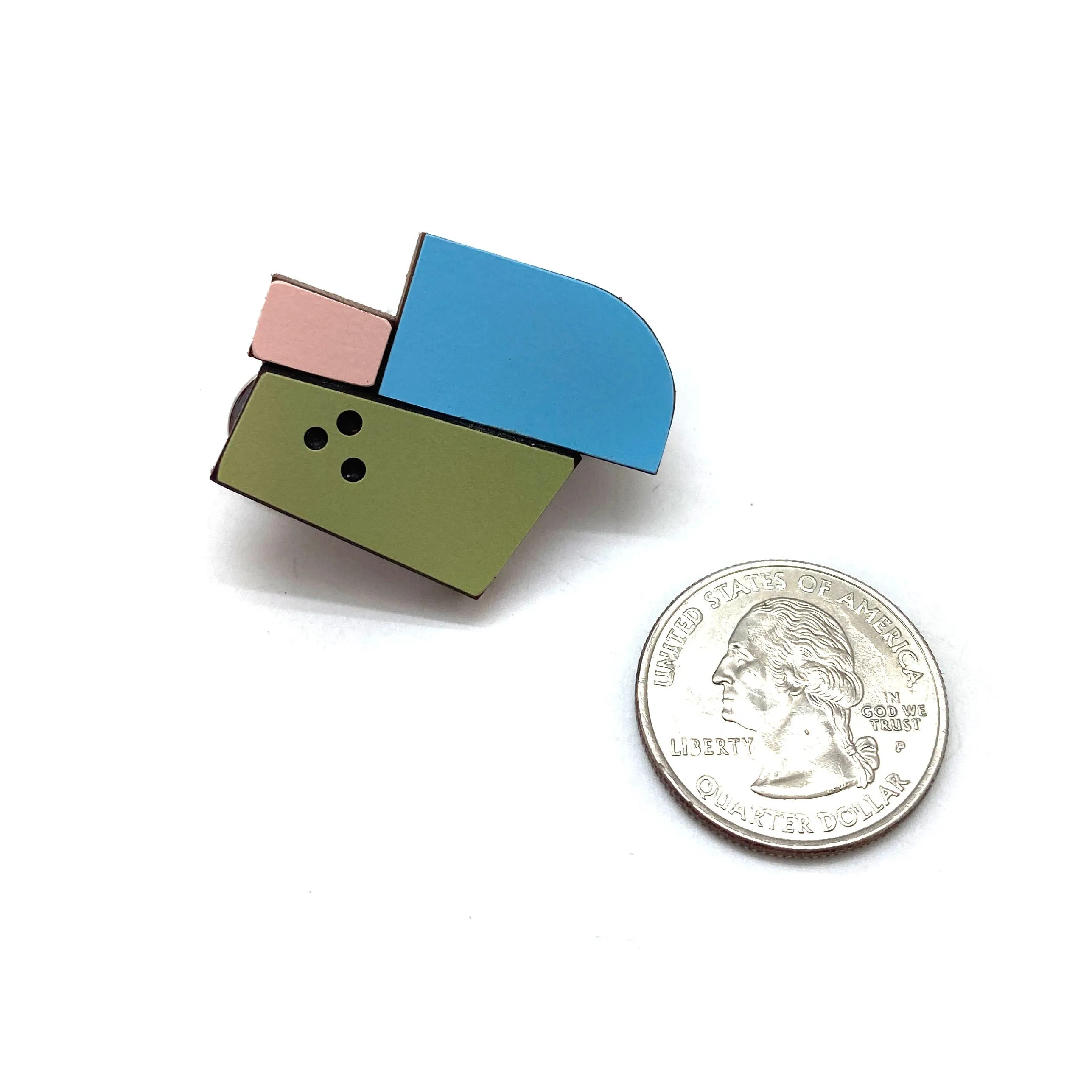 Geometric Pin - Blue, Green, Pink