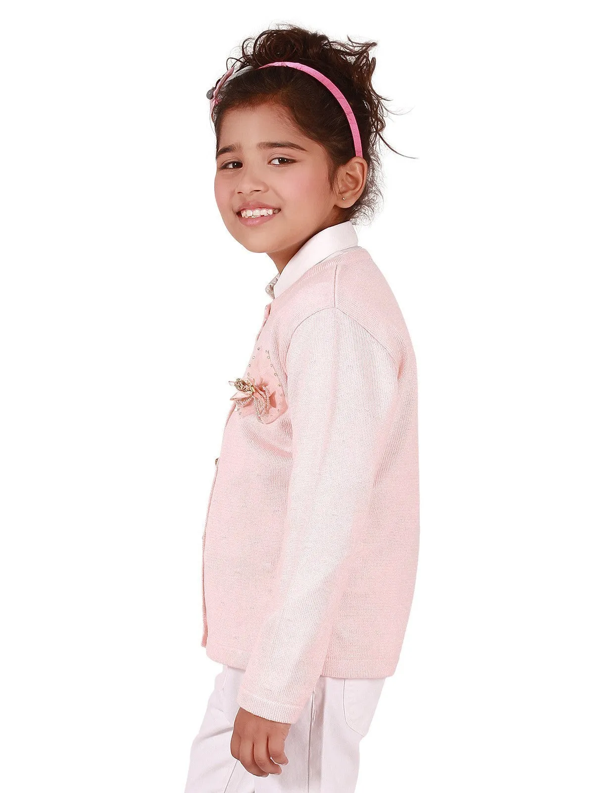 Girl's Light Peach Frock - EGTF19W-064